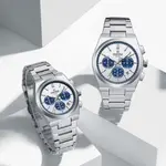 Naviforce NF8048 High Quality Stainless Steel Chronograph Classic Stylish Couple's Watch – Dial Color: Blue, Strap Color: White – Thumbnail 3